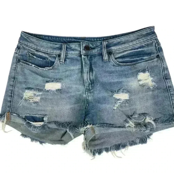 BLANK-NYC TOMBOY DISTRESSED BLUE DENIM CUT-OFFS SIZE 29 - Picture 1 of 9